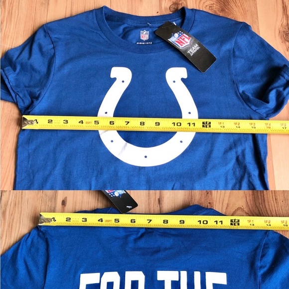 NEW NFL Indianapolis Colts T Shirt FOR THE SHOE Blue Medium 10-12 Youth Boy’s - Picture 11 of 16